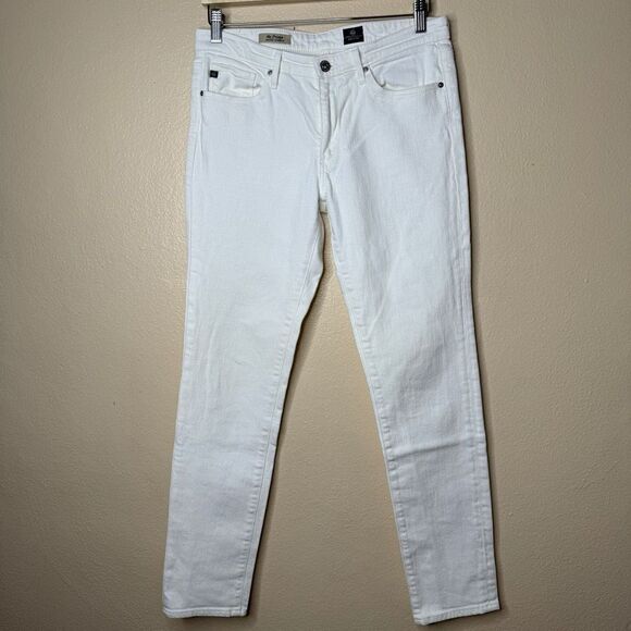 AG Adriano Goldschmied Jeans Women's 29R White The Prima Mid-Rise Cigarette - Picture 1 of 13